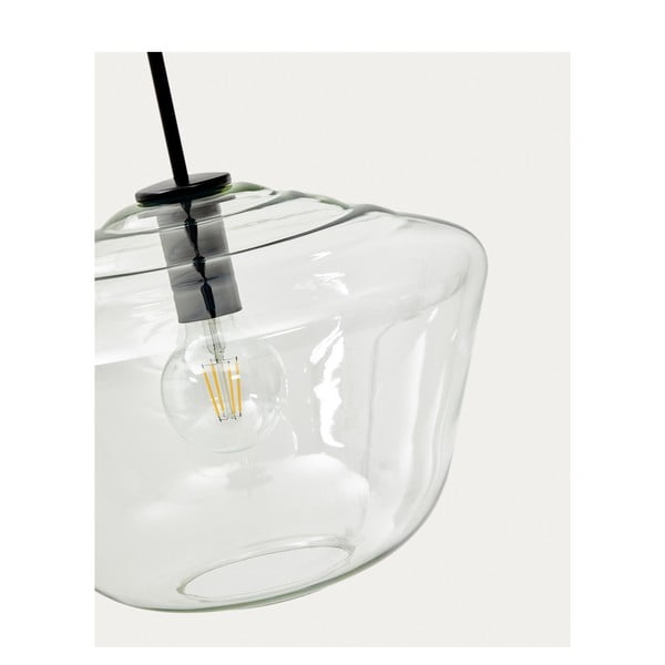 Must rippvalgusti klaasist varjuga ø 34 cm Mao - Kave Home-image-3