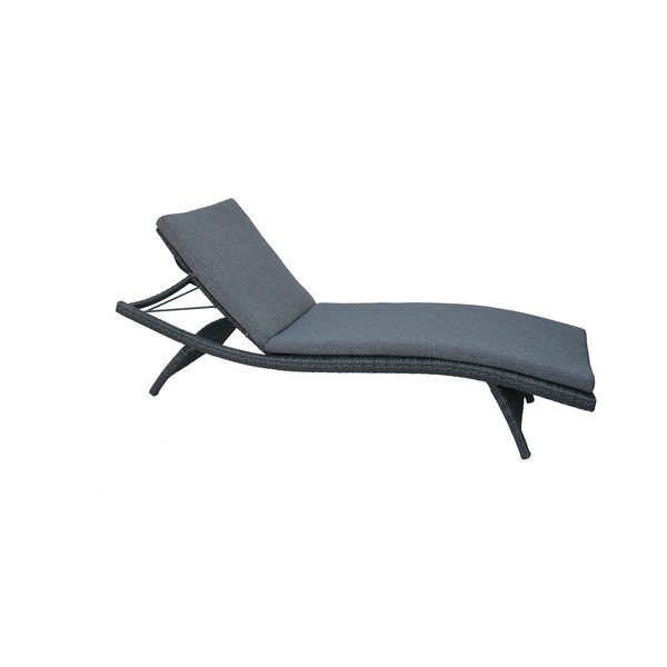 Tumehall kunstrotangist aiamööbli lamamistool Charlotte - Rojaplast-image-1