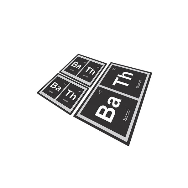 Mustad vannitoamatid 3tk komplektis 60x100 cm Barium - Foutastic