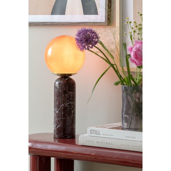 Burgundiapunane marmorist laualamp (kõrgus 38 cm) Lazio Sphere - Leitmotiv-image-1