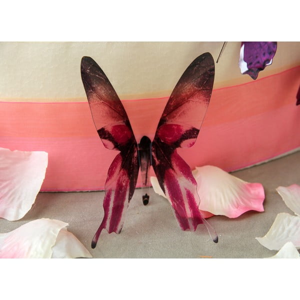 Komplekt 18 roosa kleepuvat 3D kleebist Liblikad - Ambiance-image-3