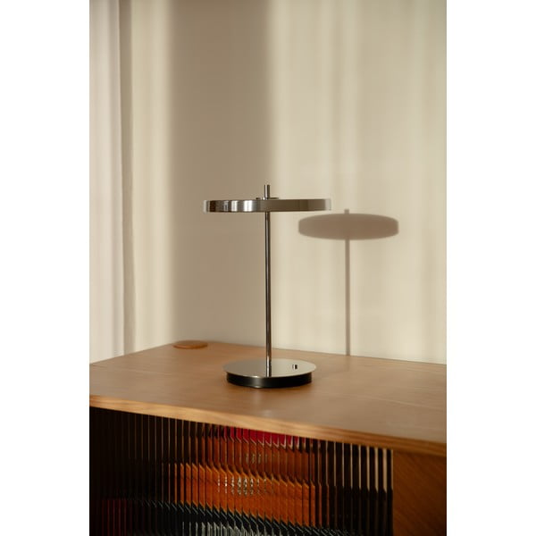 Hõbedane dimmerdatav LED lauavalgusti metallist lambivarjuga (kõrgus 31 cm) Asteria Move - UMAGE-image-1