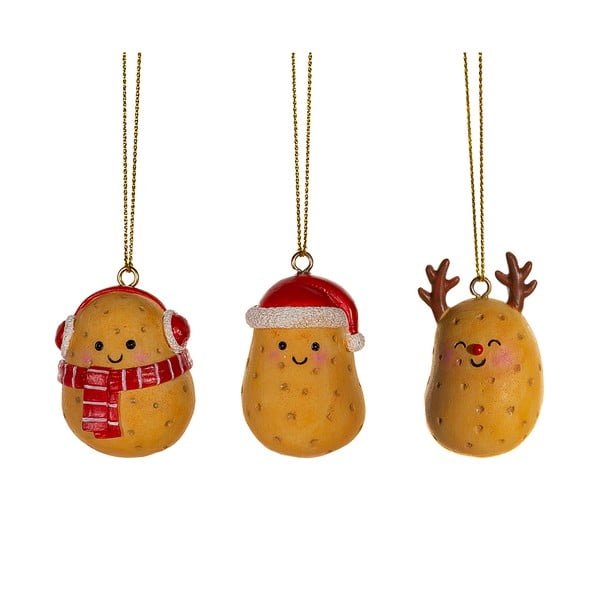 Polüresiinist jõulukaunistused 3tk komplektis Happy Potatoes - Sass & Belle