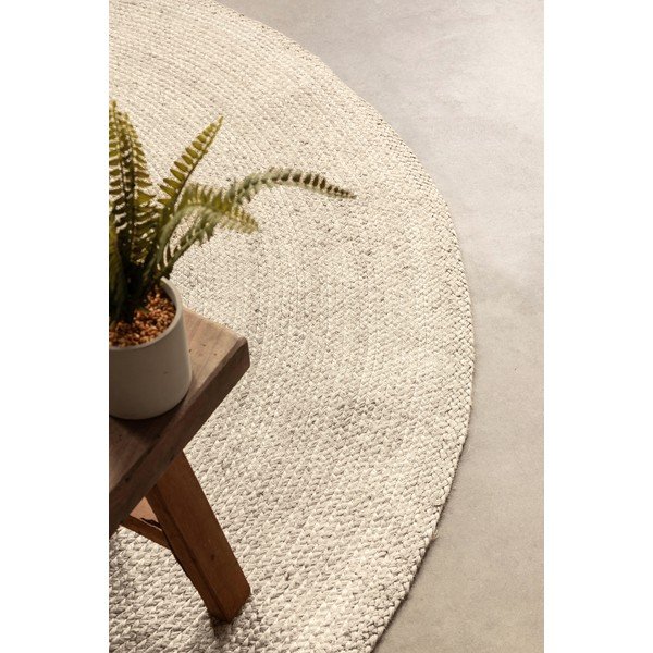 Kreemikas kahepoolne/käsitsi kootud džuudist ümmargune vaip ø 100 cm Braided - Hanse Home-image-2