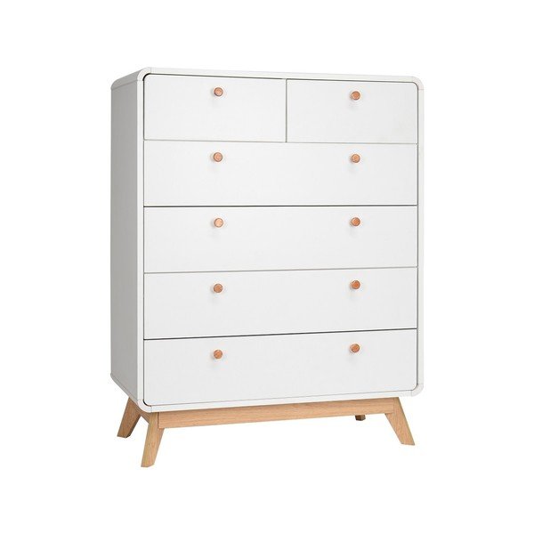 Valge kõrge kummut 81x104 cm Caitlin - Støraa-image-2