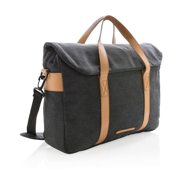 Černá plátěná taška na notebook 15,6'' XD Design Collection, 16 l