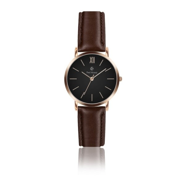 Dámské hodinky s tmavě hnědým koženým řemínkem Paul McNeal, ⌀ 3,6 cm