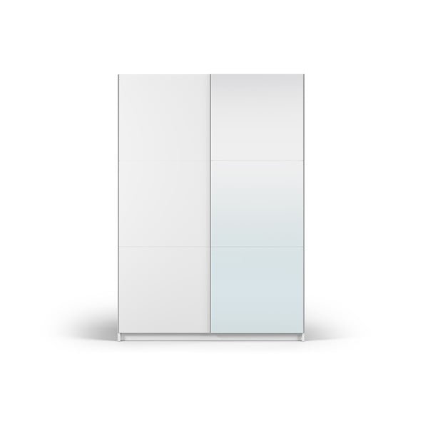 Valge peegli- ja lükandustega riidekapp 151x215 cm Lisburn - Cosmopolitan Design