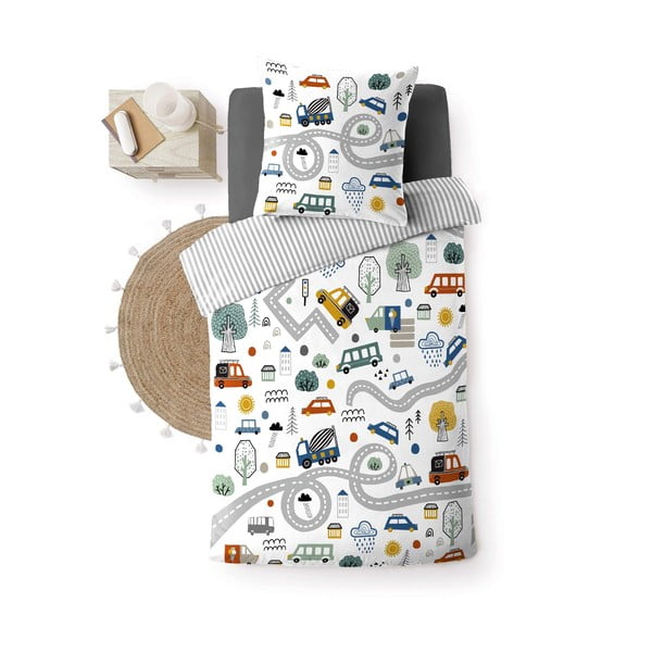 Valge puuvillane laste voodipesu üheinimesevoodile 140x200 cm Pti Bolide - douceur d'intérieur-image-4