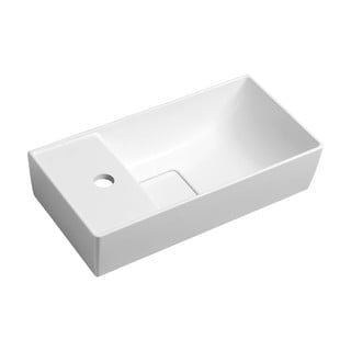 Valge väike vannitoa valamu  mineraalkomposiit 47x24 cm Maxx – Sapho