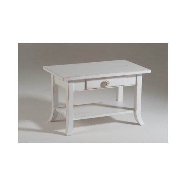 Bílý dřevěný odkládací stolek Castagnetti Elle