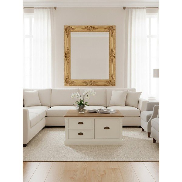 Valge diivanilaud kuusepuudega 90x90 cm Hardwick - Premier Housewares-image-3