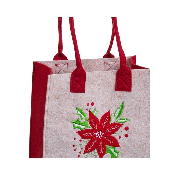 Kinkekott jõulumotiiviga 23x12 cm Poinsettia – Casa Selección-image-1