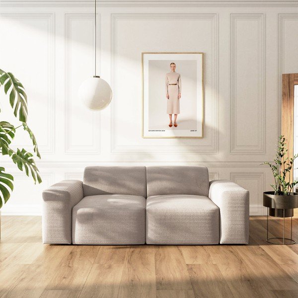 Beež velvetist diivan 205 cm Villet - Rodier-image-1
