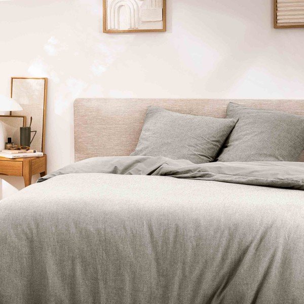 Hall 3-osaline puuvillane voodipesu kaheinimesevoodile/pikendatud voodile 240x220 cm Meline - douceur d'intérieur-image-1