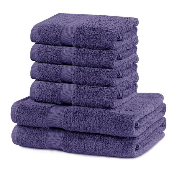 Komplektis 2 puuvillast lillat värvi rätikut ja 4 rätikut Marina - DecoKing