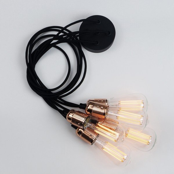 Must/oranž rippvalgusti metallist varju ø 4 cm Uno - Sotto Luce-image-4