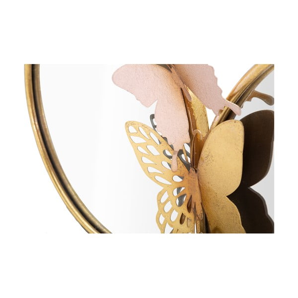 Roosakas-kuldne seinapeegel Farfalle dekooriga, 81 x 52,5 cm - Mauro Ferretti-image-3
