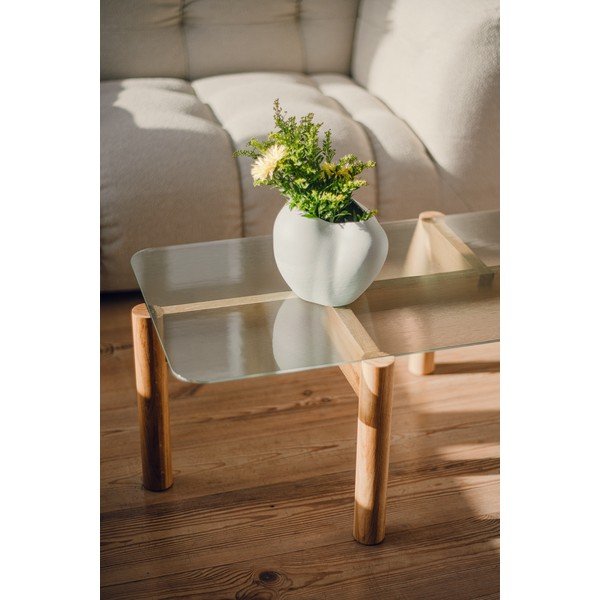 Kohvilaud naturaalses värvitoonis klaasist pealispinnaga 55x105 cm Kob - noo.ma-image-3