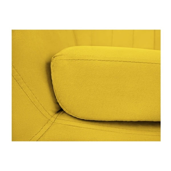 Kollane sametist tugitool Sardaigne - Mazzini Sofas-image-4