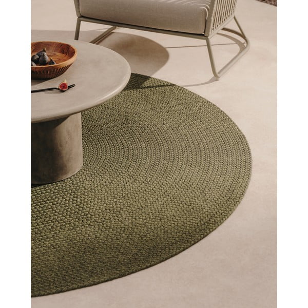 Roheline ümmargune õuevaip taaskasutatud kiududest ø 200 cm Despas - Kave Home-image-1