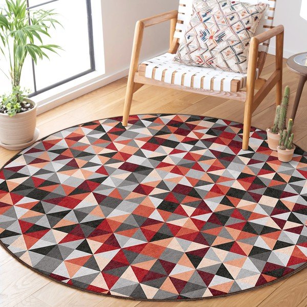 Punane-hall pestav ümmargune vaip ø 120 cm Ignite - Mila Home-image-3