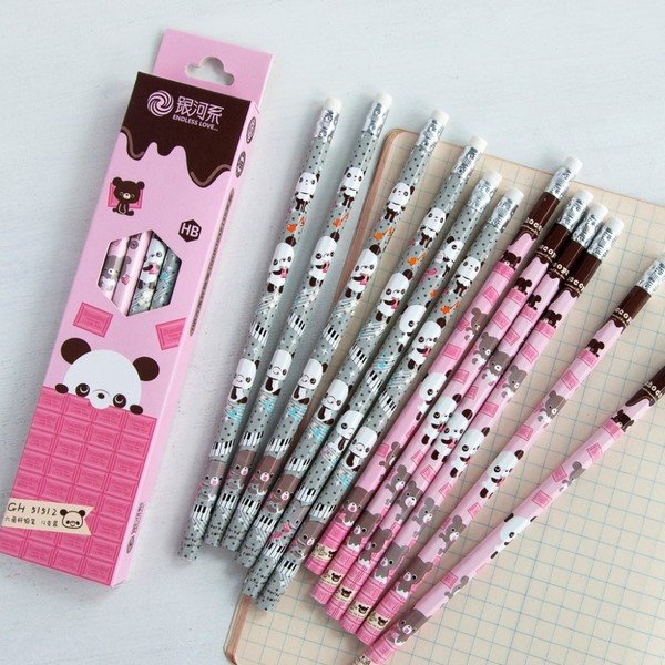 12 Panda pliiatsi komplekt - Rex London-image-1