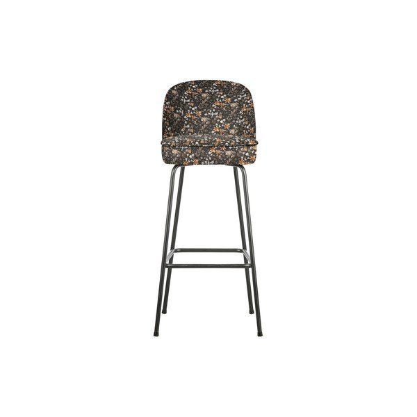 Černá barová židle s květinovým vzorem BePureHome Vogue Flower, výška 79 cm