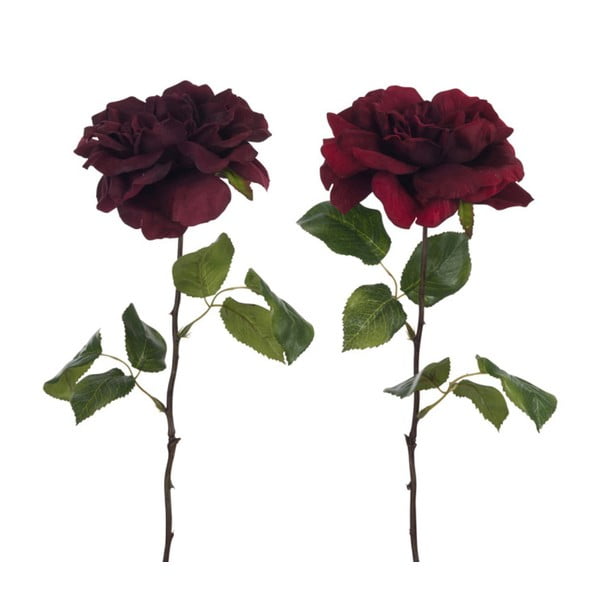 Sada 2 umělých růží s lístky J-Line Auberg