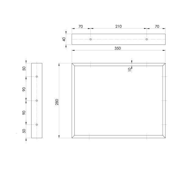 Must terasest tööpinna tugi  35x4 cm – Sapho-image-1