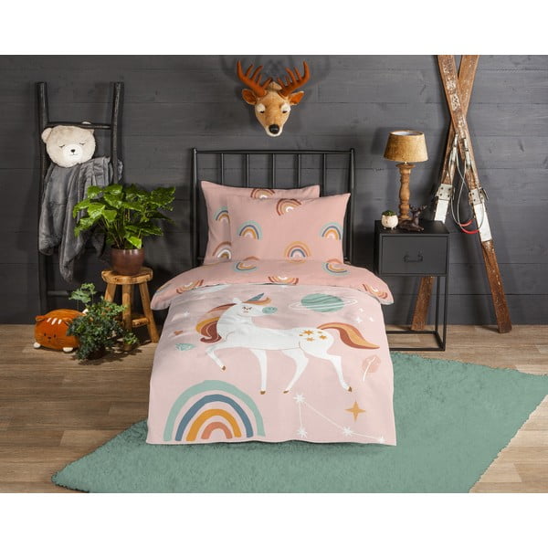 Flanellist laste voodipesu üheinimesevoodile 140x200 cm Unidance – Good Morning-image-1