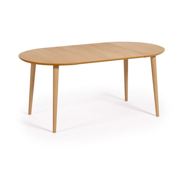 Tammedekooriga ümmargune kokkupandav söögilaud ø 90 cm Oqui - Kave Home-image-4