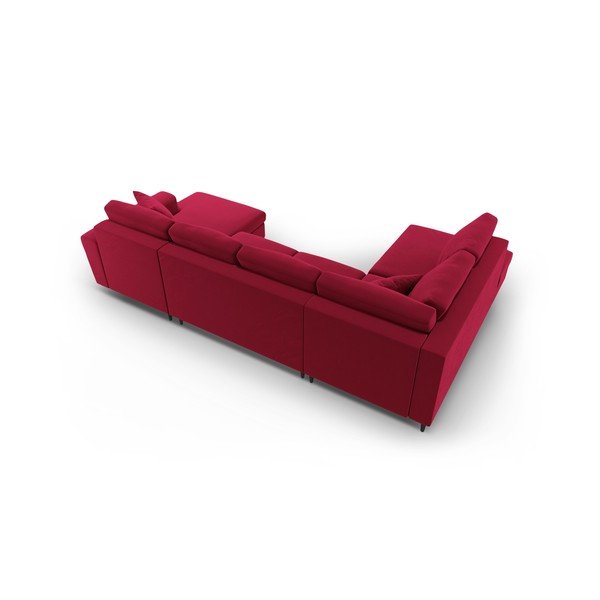 Punane sametist panipaigaga nurgadiivanvoodi (vasak nurk/"U"-kujuline) Kyoto - Cosmopolitan Design-image-4