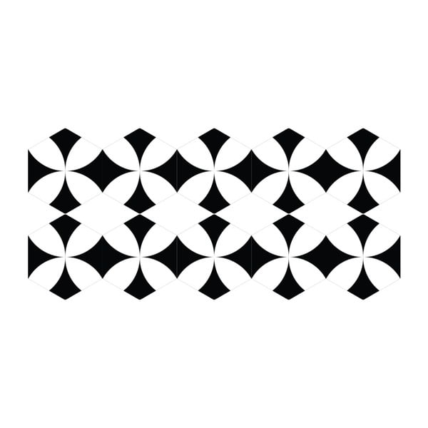 Sada 10 samolepek na podlahu Ambiance Floor Stickers Hexagons Bernardo, 40 x 90 cm