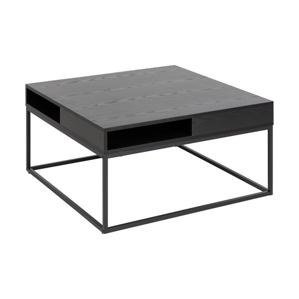 Must saarepuidu spoonist pealispinnaga diivanilaud 80x80 cm Willford - Actona