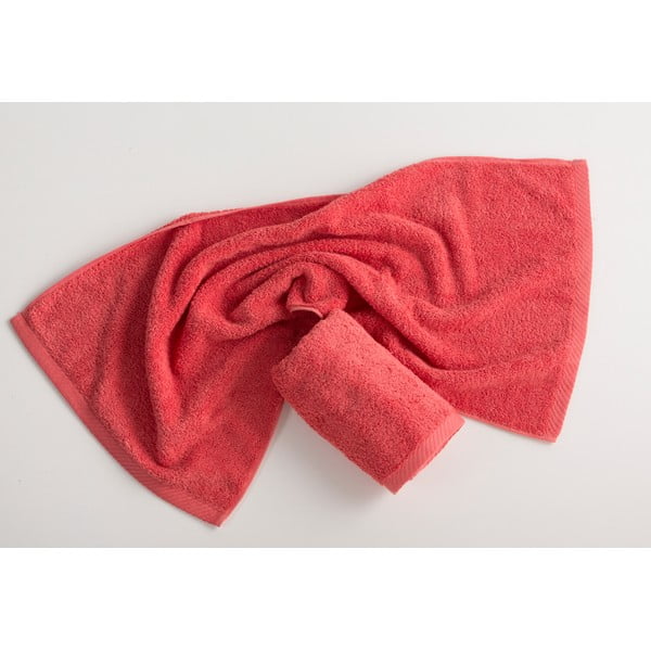 Punane ja roosa puuvillane rätik , 30 x 50 cm Lisa Coral - El Delfin