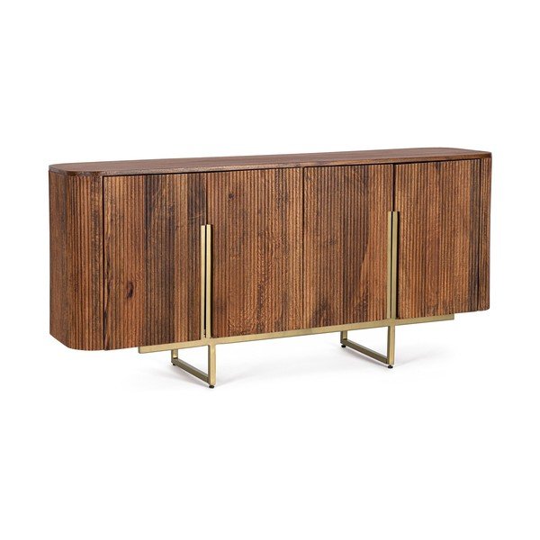 Kuldset ja naturaalset värvi mangopuidust kummut, 160x75x40 cm Vilas – Bizzotto