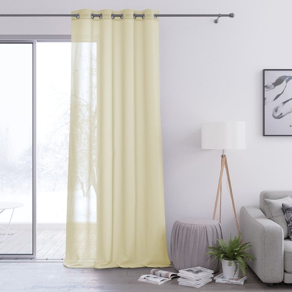 Helekollane kardin , 140 x 250 cm Voile Eyelets - AmeliaHome-image-2