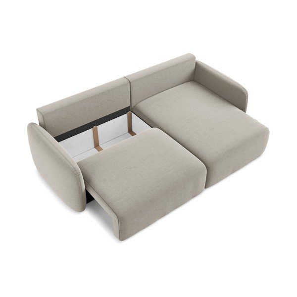 Hallikaspruun sametdiivanvoodi/panipaigaga nurgadiivan (parempoolne nurk/diivanvoodiga) Kalena - Makamii-image-4