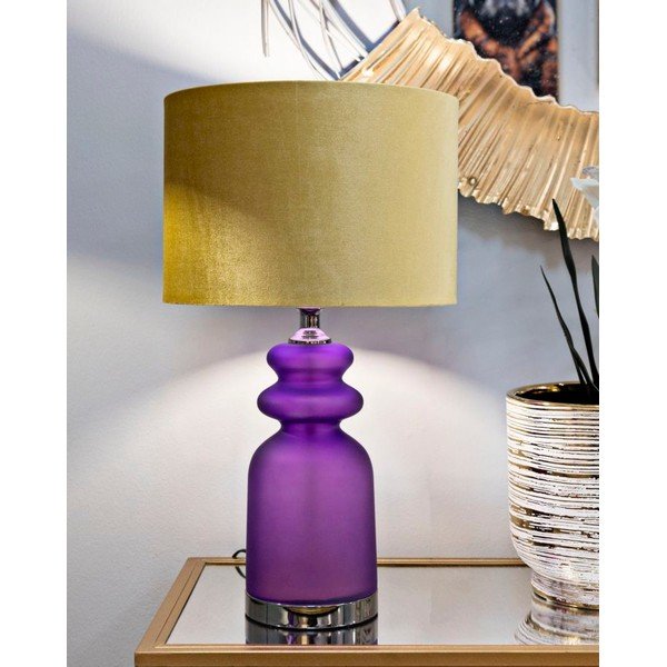 Kollane/lilla laualamp tekstiilist varjuga (kõrgus 57,5 cm) Milva Two - Mauro Ferretti-image-1