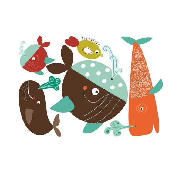 Samolepka Whales Mini
