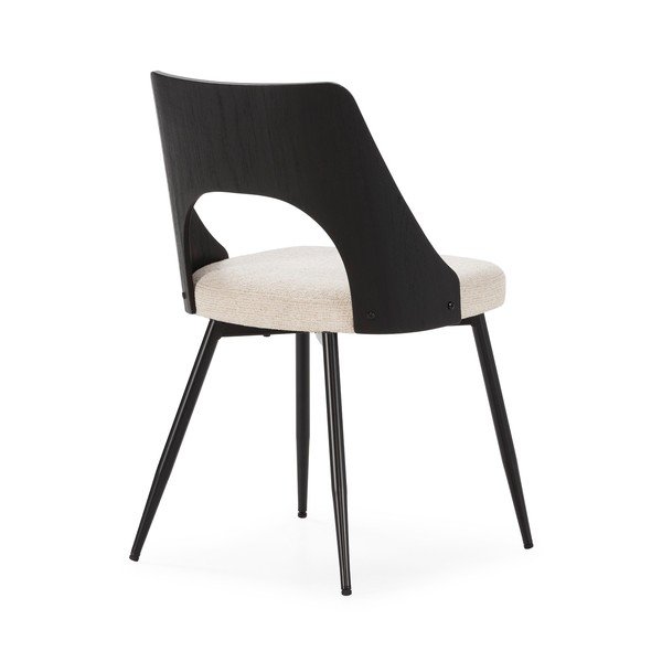 Mustad-kreemjad polsterdatud söögitoolid, 2 tk komplektis Gilda - MOME-image-4