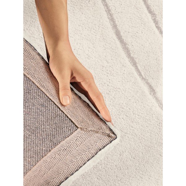 Kreemikas käsitsi kootud villane vaip 80x150 cm Arcura - Vikosa-image-4