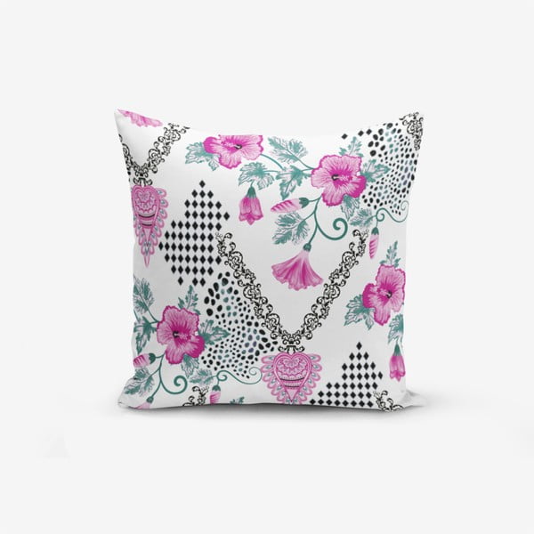 Povlak na polštář s příměsí bavlny Minimalist Cushion Covers Kare With Points Heart Kolye, 45 x 45 cm