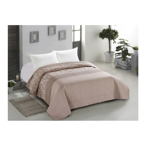 Pööratav beež voodiplaat kaheinimesevoodile , 260 x 280 cm Ornament - AmeliaHome-image-1