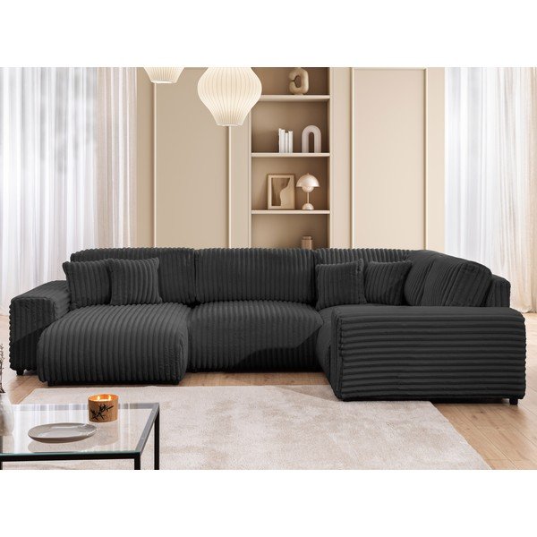 Tumehall velvetist nurgadiivan (parem nurk/U-kujuline) Justin - Ropez-image-1