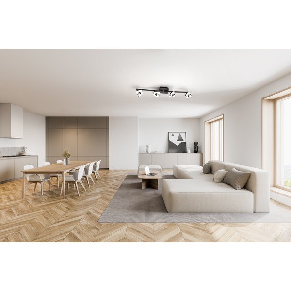 Must-valge LED laevalgusti 9,5x78 cm Ray - Fischer & Honsel-image-1