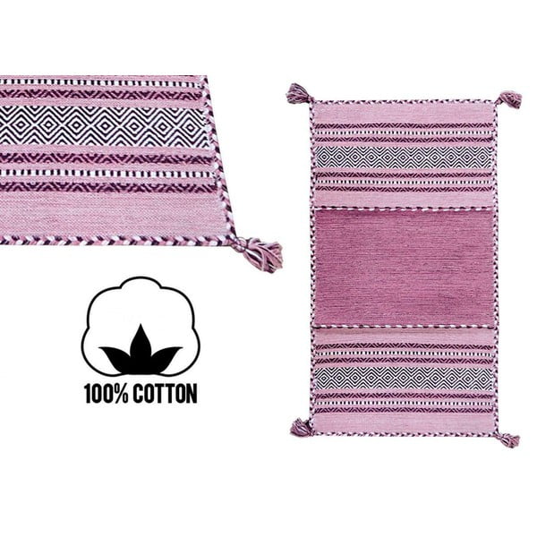 Roosa puuvillane vaip , 120 x 180 cm Antique Kilim - Webtappeti-image-2