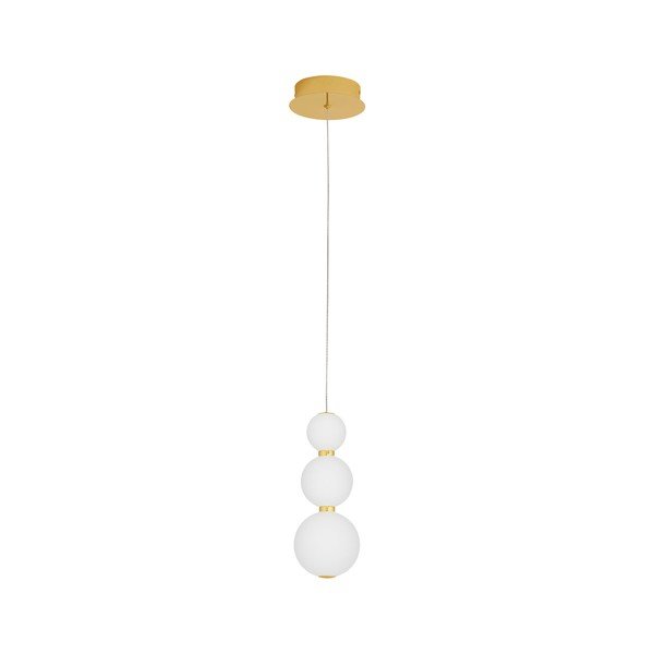 Valge/kuldne metallist LED-rippvalgusti klaasist varjuga, ø 10 cm Perla - Nova Luce
