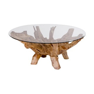 Ümmargune klaasplaadiga diivanilaud ø 110 cm Amazonas – House Nordic